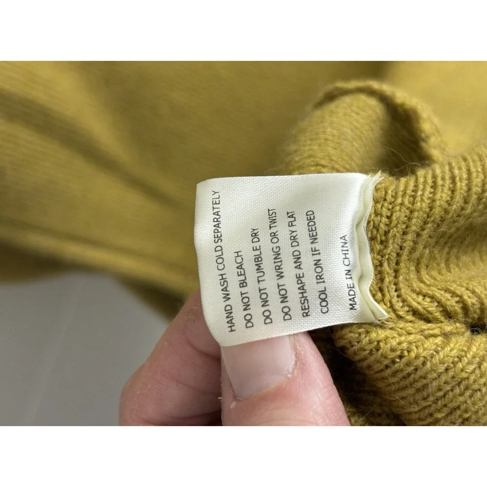 Roolee Womans Sz. S Yellow Sweater Dress‎ Knit Mock Turtleneck 0651